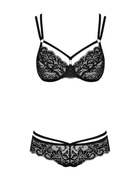Bielizna-860-SET-1 komplet 2-częściowy czarny  S/M