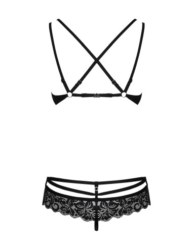 Bielizna-860-SET-1 komplet 2-częściowy czarny  S/M