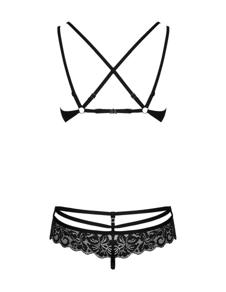 Bielizna-860-SET-1 komplet 2-częściowy czarny  S/M