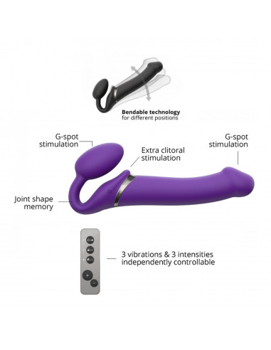 VIBRATING STRAP-ON - L - PURPLE