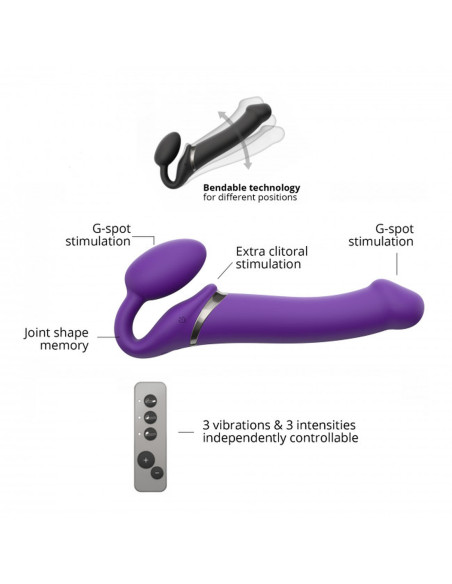 VIBRATING STRAP-ON - L - PURPLE