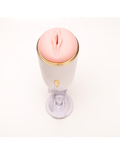 Velvet Touch masturbator z wibracją wagina  cyberskóra ładowany usb biały 2