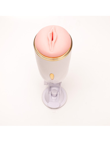 Velvet Touch masturbator z wibracją wagina  cyberskóra ładowany usb biały