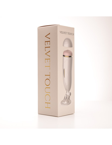 Velvet Touch masturbator z wibracją wagina  cyberskóra ładowany usb biały