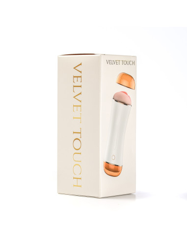 Velvet Touch masturbator z wibracją dwustronny wagina anus  cyberskóra ładowany usb biały