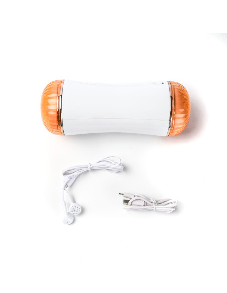 Velvet Touch masturbator z wibracją dwustronny wagina anus  cyberskóra ładowany usb biały