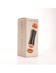 Velvet Touch masturbator z wibracją dwustronny wagina anus  cyberskóra ładowany usb czarny