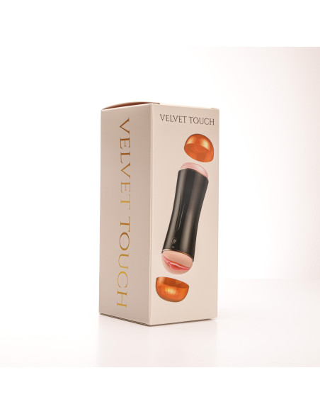 Velvet Touch masturbator z wibracją dwustronny wagina anus  cyberskóra ładowany usb czarny