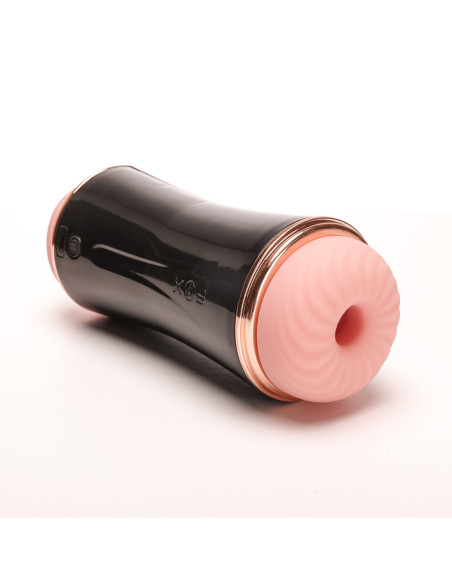 Velvet Touch masturbator z wibracją dwustronny wagina anus  cyberskóra ładowany usb czarny