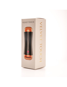 Velvet Touch masturbator z wibracją dwustronny wagina anus  cyberskóra ładowany usb czarny
