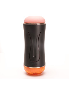 Velvet Touch masturbator z wibracją dwustronny wagina anus  cyberskóra ładowany usb czarny 2