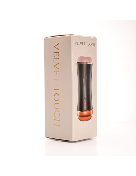 Velvet Touch masturbator z wibracją dwustronny wagina anus  cyberskóra ładowany usb czarny
