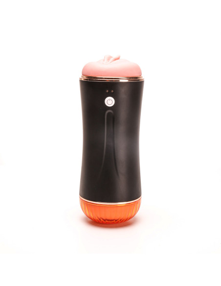 Velvet Touch masturbator z wibracją dwustronny wagina anus  cyberskóra ładowany usb czarny