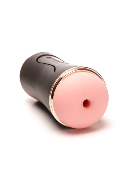 Velvet Touch masturbator z wibracją dwustronny wagina anus  cyberskóra ładowany usb czarny
