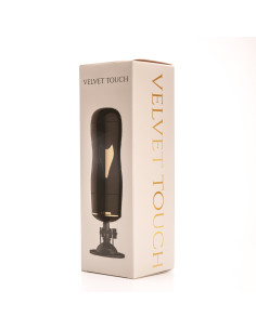 Velvet Touch masturbator z wibracją wagina cyberskóra ładowany usb czarny