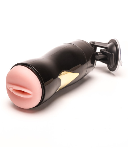 Velvet Touch masturbator z wibracją wagina cyberskóra ładowany usb czarny