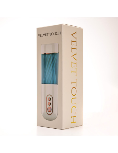 Velvet Touch masturbator z wibracją ssaniem cyberskóra ładowany usb biały