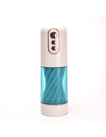 Velvet Touch masturbator z wibracją ssaniem cyberskóra ładowany usb biały