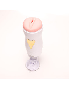 Velvet Touch masturbator z wibracją wagina cyberskóra ładowany usb biały 2