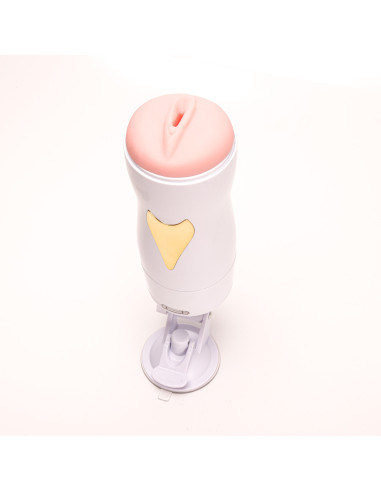 Velvet Touch masturbator z wibracją wagina cyberskóra ładowany usb biały