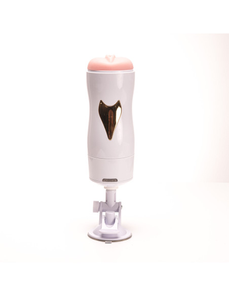 Velvet Touch masturbator z wibracją wagina cyberskóra ładowany usb biały