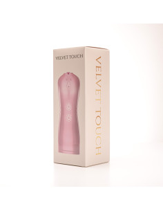 Velvet Touch masturbator pulsacyjny z wibracją oraz efektami dźwiękowymi wagina cyberskóra ładowany usb różowy