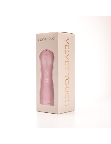Velvet Touch masturbator pulsacyjny z wibracją oraz efektami dźwiękowymi wagina cyberskóra ładowany usb różowy
