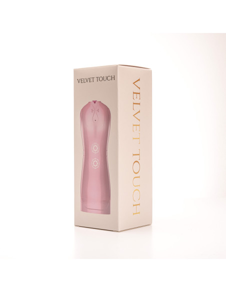 Velvet Touch masturbator pulsacyjny z wibracją oraz efektami dźwiękowymi wagina cyberskóra ładowany usb różowy