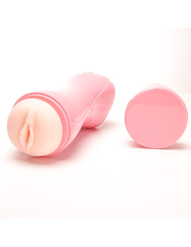 Velvet Touch masturbator pulsacyjny z wibracją oraz efektami dźwiękowymi wagina cyberskóra ładowany usb różowy