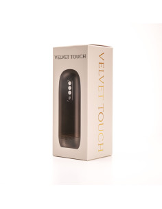 Velvet Touch masturbator z wibracją ssaniem cyberskóra ładowany usb czarny