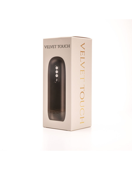 Velvet Touch masturbator z wibracją ssaniem cyberskóra ładowany usb czarny