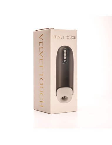 Velvet Touch masturbator z wibracją ssaniem cyberskóra ładowany usb czarny
