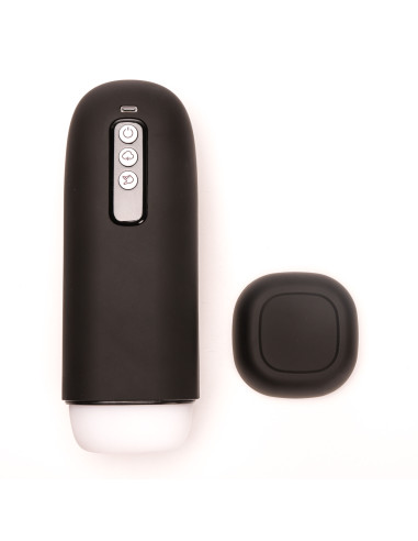 Velvet Touch masturbator z wibracją ssaniem cyberskóra ładowany usb czarny