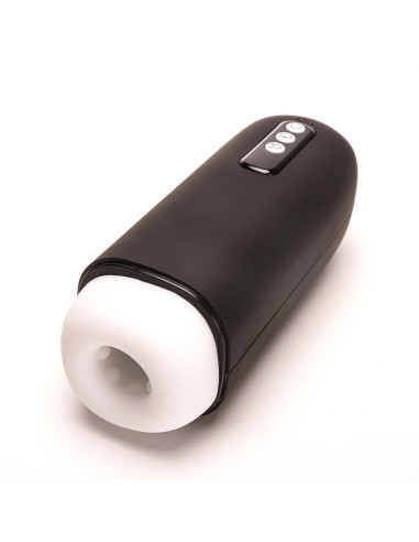 Velvet Touch masturbator z wibracją ssaniem cyberskóra ładowany usb czarny