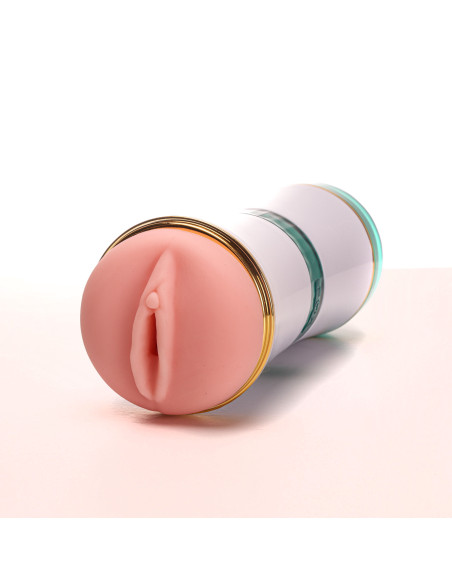 Velvet Touch masturbator dwustronny wagina usta cyberskóra biały