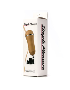 Simple Pleasure masturbator z wibracją wagina  cyberskóra ładowany usb złoty