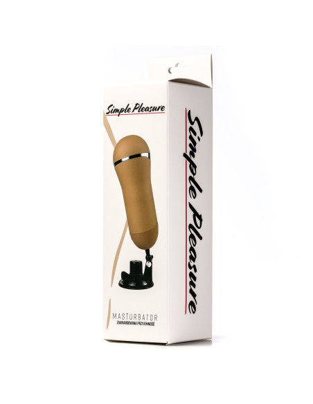 Simple Pleasure masturbator z wibracją wagina  cyberskóra ładowany usb złoty