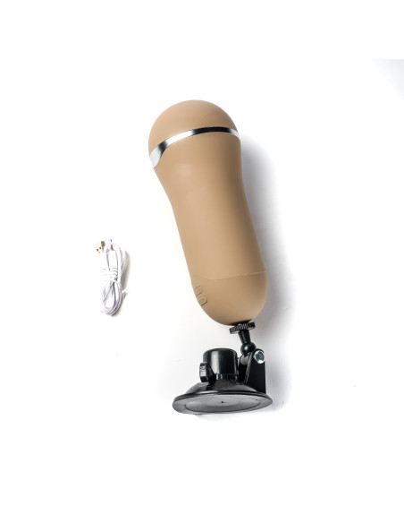 Simple Pleasure masturbator z wibracją wagina  cyberskóra ładowany usb złoty
