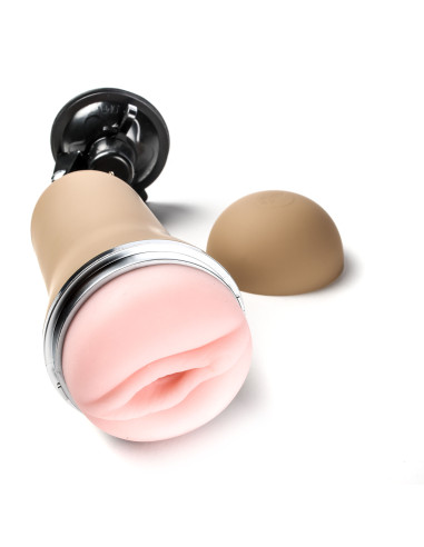 Simple Pleasure masturbator z wibracją wagina  cyberskóra ładowany usb złoty