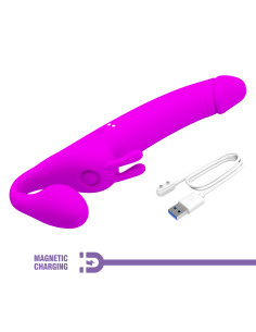 Party Up strap-on wibracje ładowany usb kolor fioletowy Oliver 2