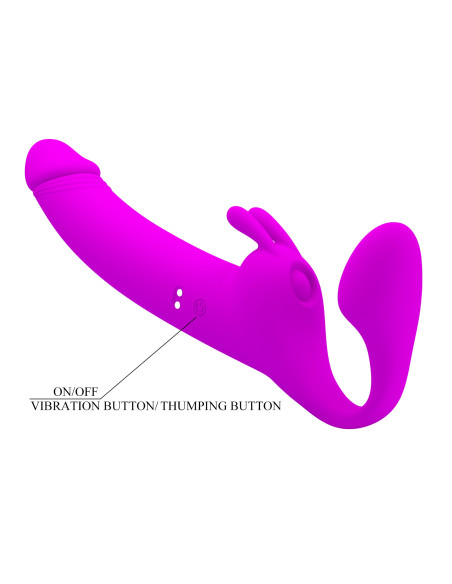 Party Up strap-on wibracje ładowany usb kolor fioletowy Oliver