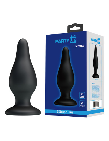 Party Up korek analny silikonowy kolor czarny Jeremy