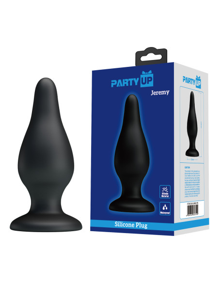 Party Up korek analny silikonowy kolor czarny Jeremy