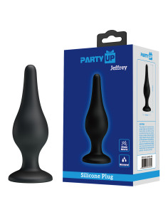 Party Up korek analny silikonowy długi smukły kolor czarny Jeffrey