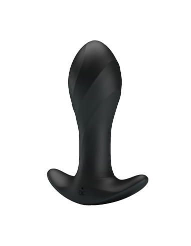 Party Up korek analny wibrujący silikonowy ładowany usb kolor czarny Keith