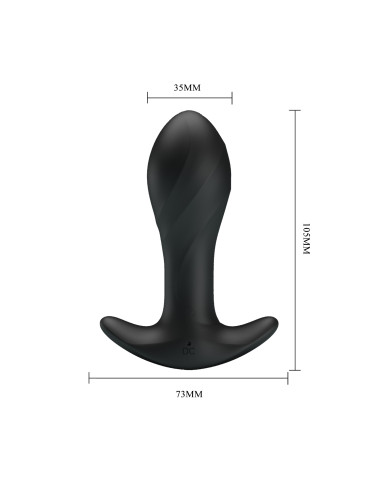 Party Up korek analny wibrujący silikonowy ładowany usb kolor czarny Keith
