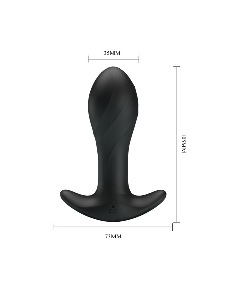 Party Up korek analny wibrujący silikonowy ładowany usb kolor czarny Keith