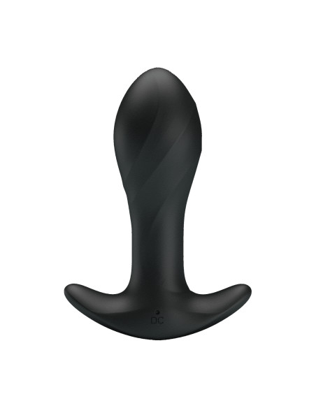 Party Up korek analny wibrujący silikonowy ładowany usb kolor czarny Keith