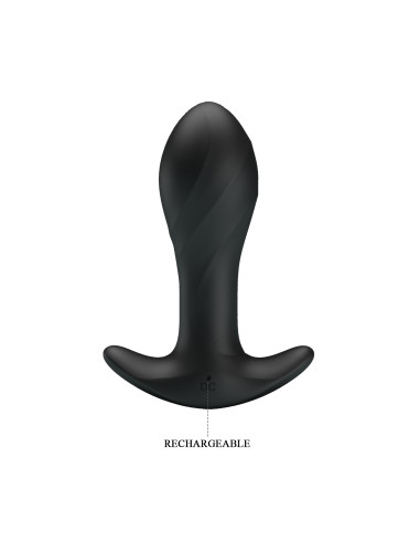 Party Up korek analny wibrujący silikonowy ładowany usb kolor czarny Keith