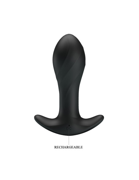 Party Up korek analny wibrujący silikonowy ładowany usb kolor czarny Keith